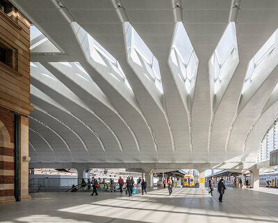 woods bagot renovates edwardian sydney central station with luminous addition