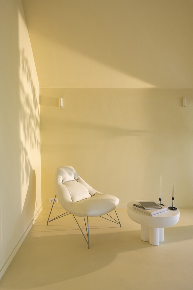 Peach Easy chair by Annabella Hevesi for Line and Round 