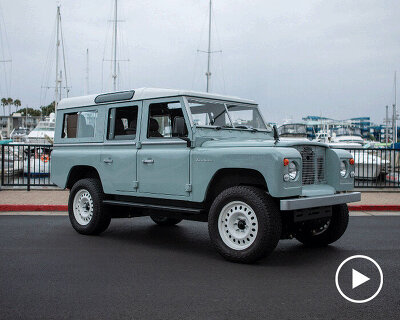 zero labs electrifies classic land rover, celebrating retro design with 'anti-cyber truck'