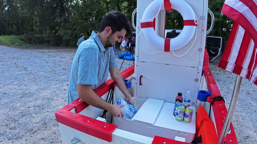 the captain can bring their cooler on board