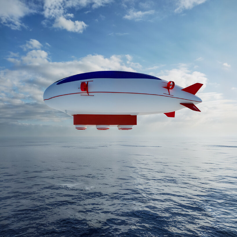 the floating apartment is complete with a dining area, spacious lounge, and modern amenities