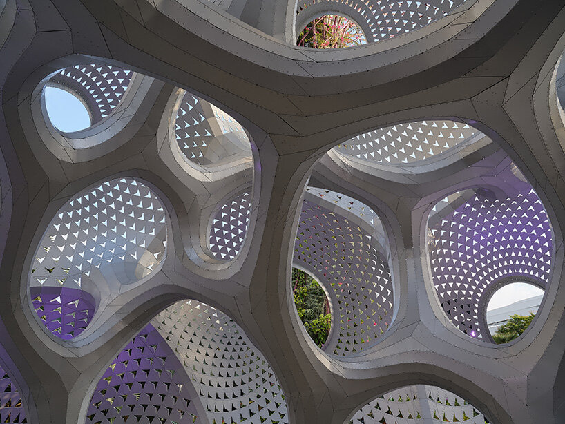 made up of 6,380 uniquely shaped aluminum strips