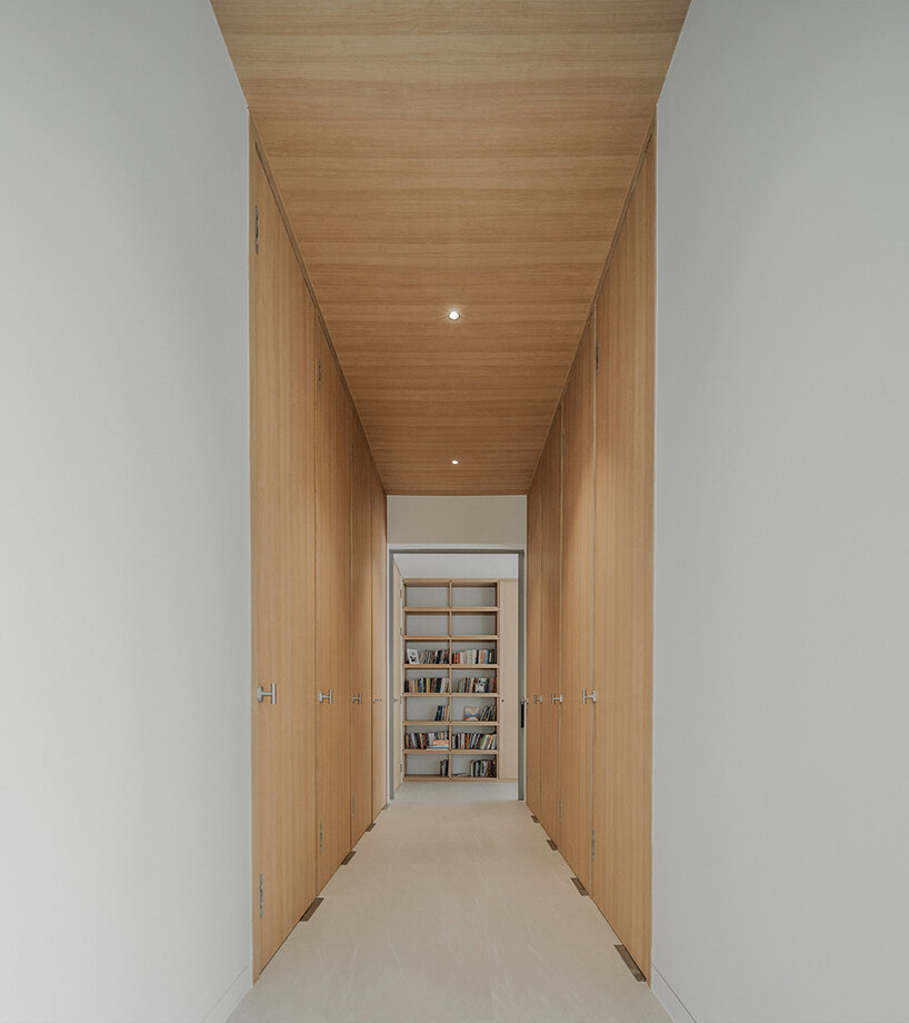 a walkway with doors that open to the view and ventilation