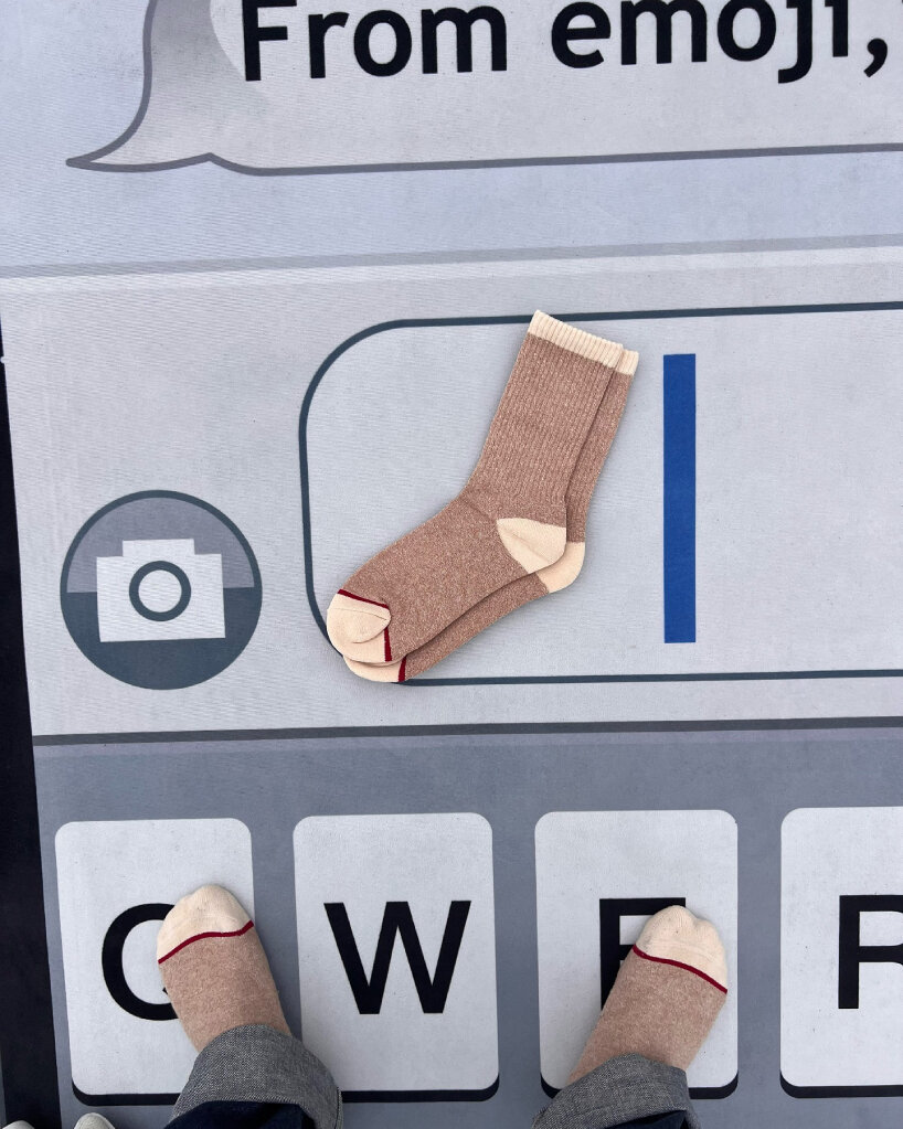 real life Apple sock emoji