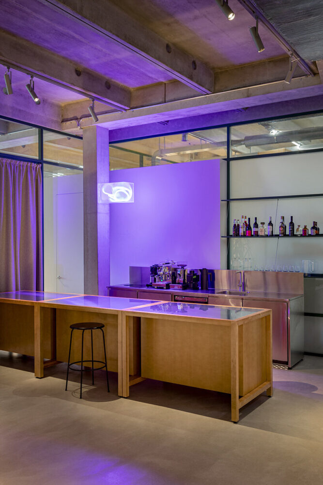 adding a cinematic warmth to the space