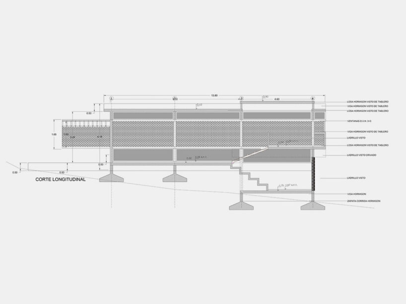 longitudinal section by Barrionuevo Villanueva Arquitectos