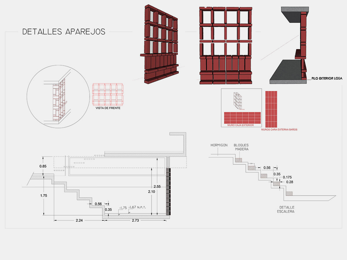 staircase masonry/construction details by  Barrionuevo Villanueva Arquitectos