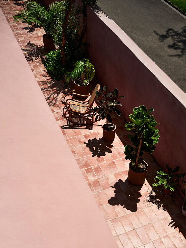 regional historic stonework links indoor and outdoor spaces