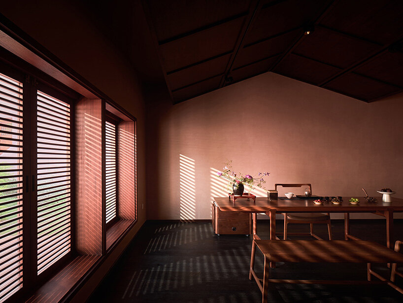 the tea room preserves traditional craftsmanship and reinterprets it with contemporary materials