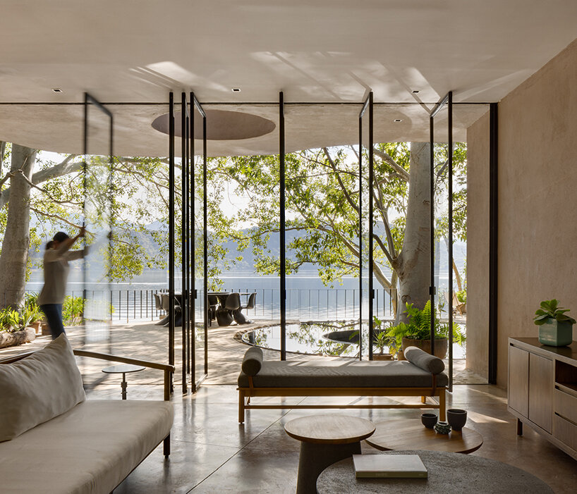 the central social area provides vast views through large openings