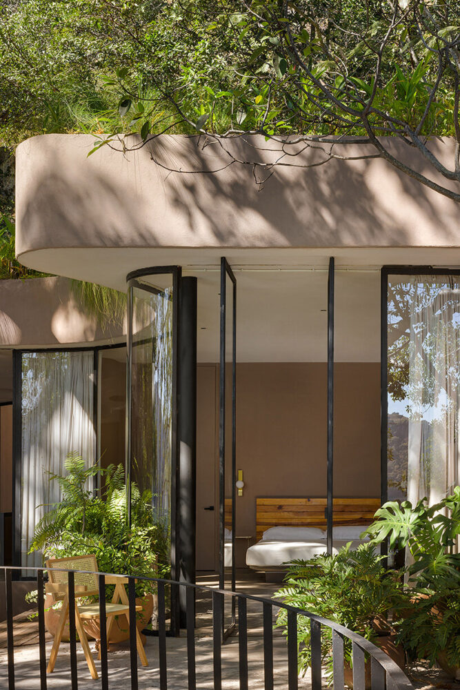 rainwater collection systems filter and treat wastewater through a biodigester to protect the nearby volcanic lake