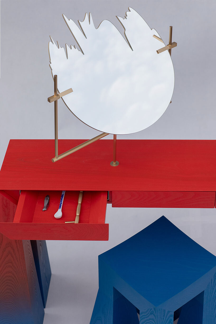 gradient finishes coat ash wood in this contemporary vanity table interpretation - 5