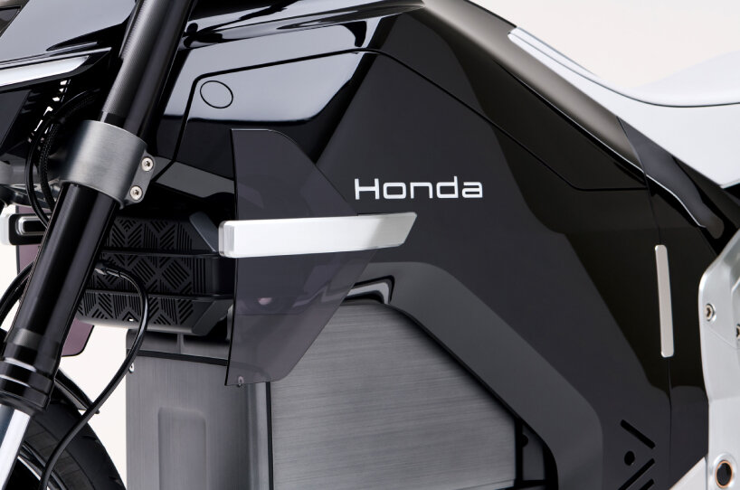 detailed view of the Honda EV Fun Concept electric motorcycle's body