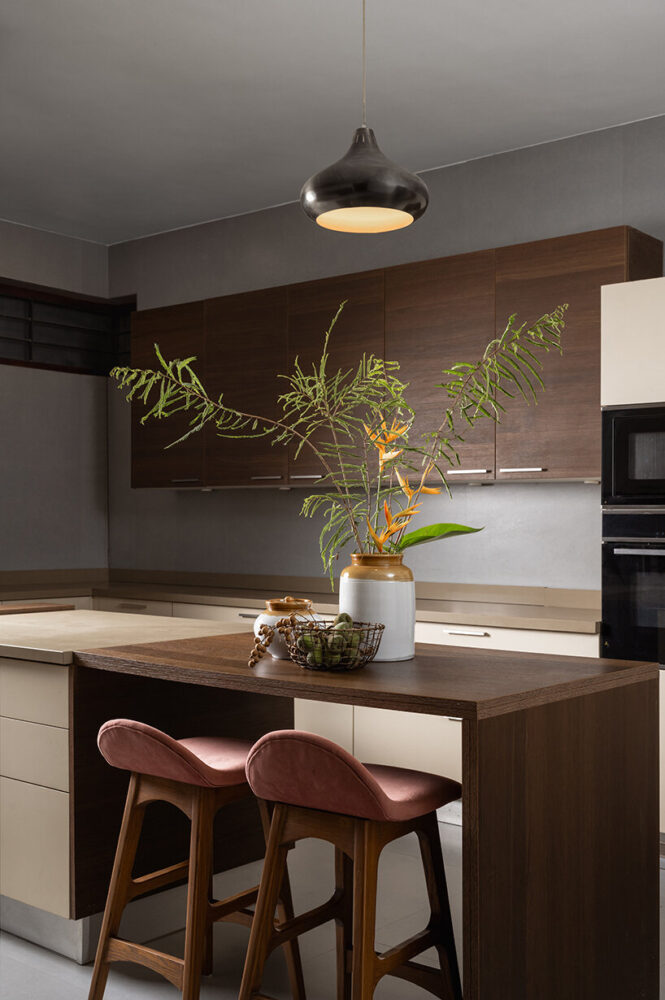 natural tones root the house its environment, expansive paddy fields