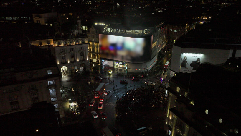 Olafur Eliasson's Lifeworld on Piccadilly Lights in London