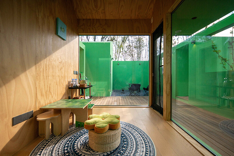 the project is part of an initiative to create intimate island cabins that reconnect occupants with nature