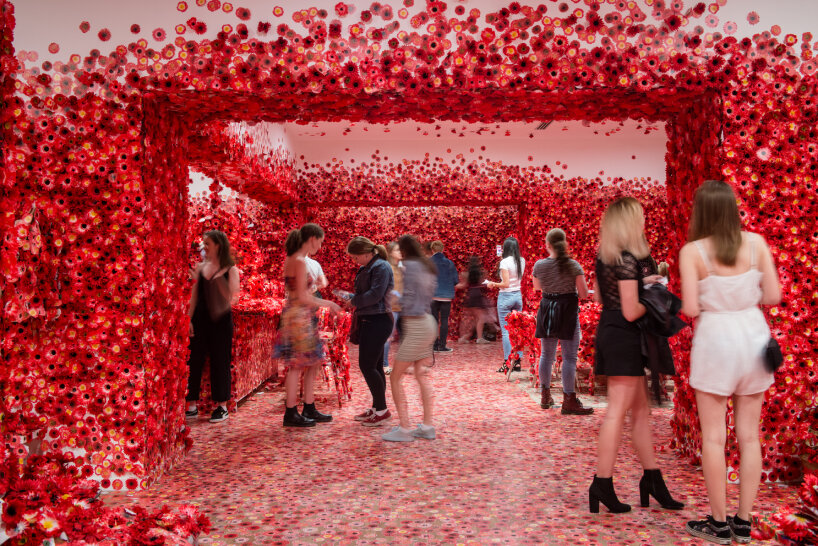 Installation view of Yayoi Kusama’s Flower Obsession 2017 on display in NGV Triennial from December 15th, 2017 to April 15th, 2018 at NGV International Melbourne © YAYOI KUSAMA | image courtesy of NGV