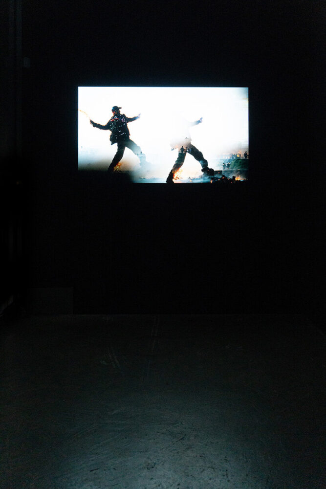 installation view of Marco Brambilla’s Limit of Control, 2024 | image by Han Nguyen, courtesy of the artist and bitforms gallery