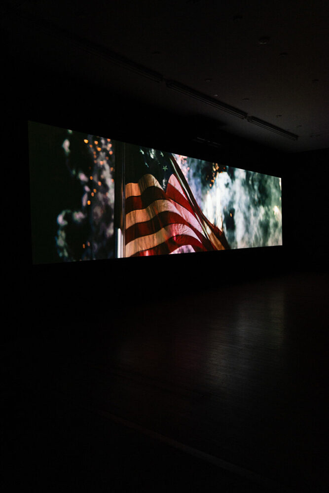 installation view of Marco Brambilla’s Limit of Control, 2024 | image by Han Nguyen, courtesy of the artist and bitforms gallery