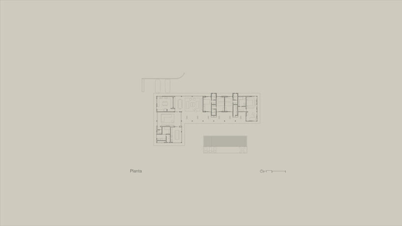 plan of the residence by Felipe Hess Arquitetos