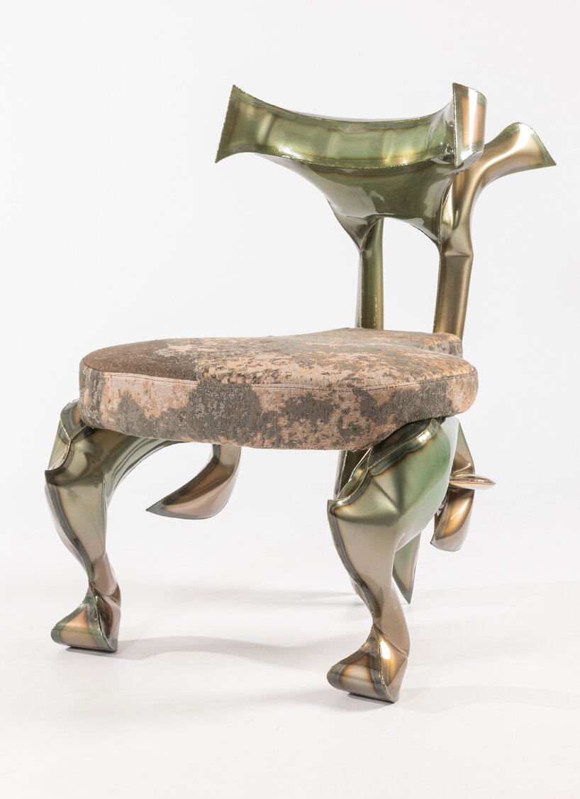 the collective finish the steel chairs with custom translucent powder coating