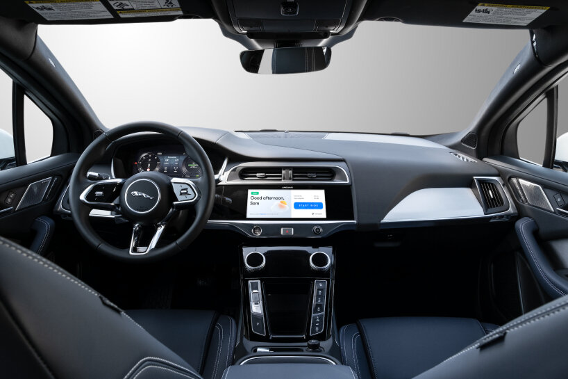 interior of Waymo's autonomously driven Jaguar I-PACE