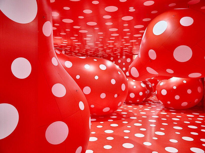 installation view of Yayoi Kusama's Dots Obsession, 1996/2015, as part of the Yayoi Kusama exhibition at NGV International, Melbourne until 21 April 2025 collection of the artist © YAYOI KUSAMA | image by Sean Fennessy