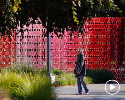 emmanuelle moureaux wraps google HQ with interlocking rings of 100 colors in california 