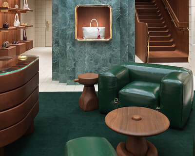 bottega veneta debuts chicago flagship in verde saint-denis marble and walnut wood