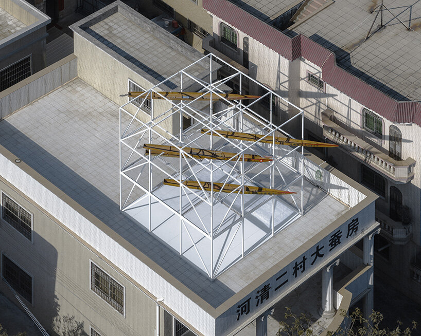 directing the gaze skyward towards light and motion