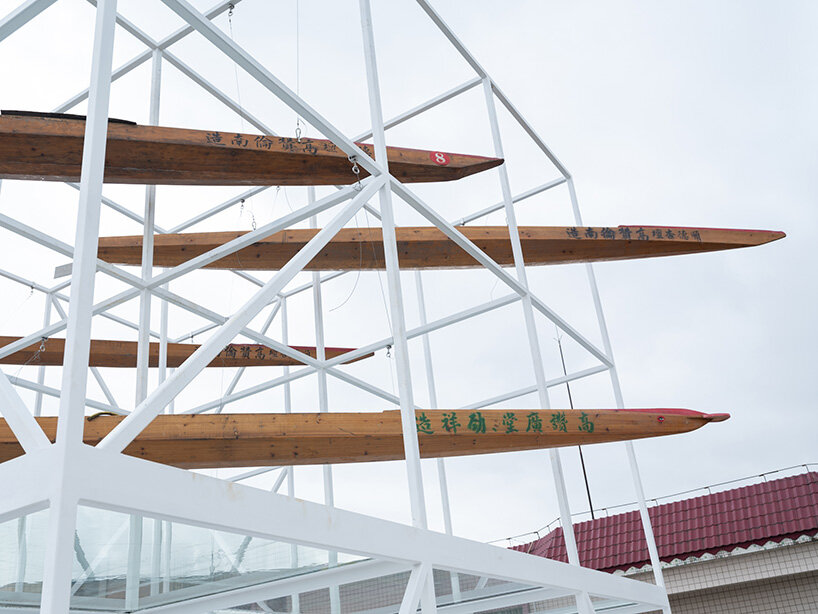 blending natural elements with a geometric structural grid | image by Tian Fangfang