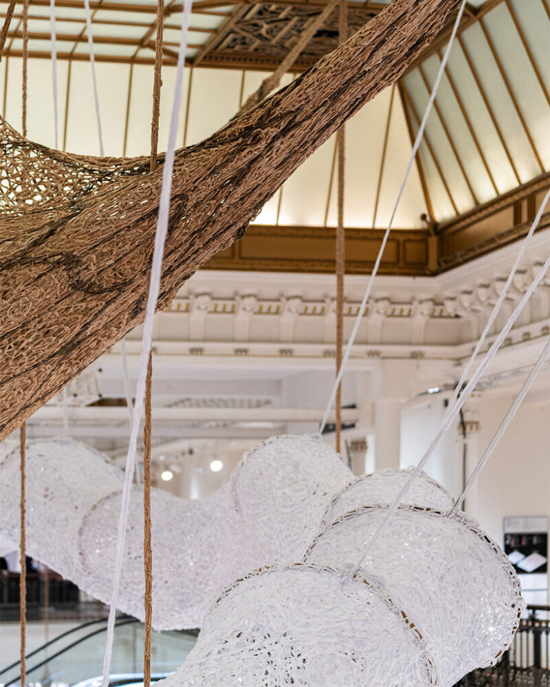 the exhibition extends beyond the interior of the Le Bon Marché Rive Gauche department store