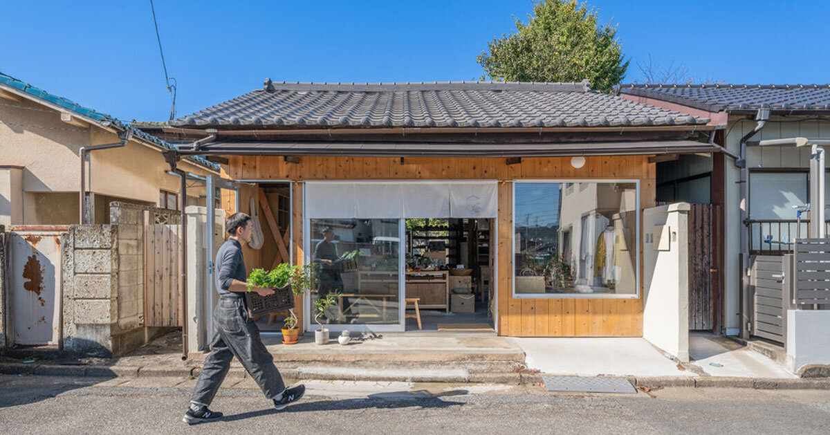 wooden japanese house turns into traditional greengrocer store in