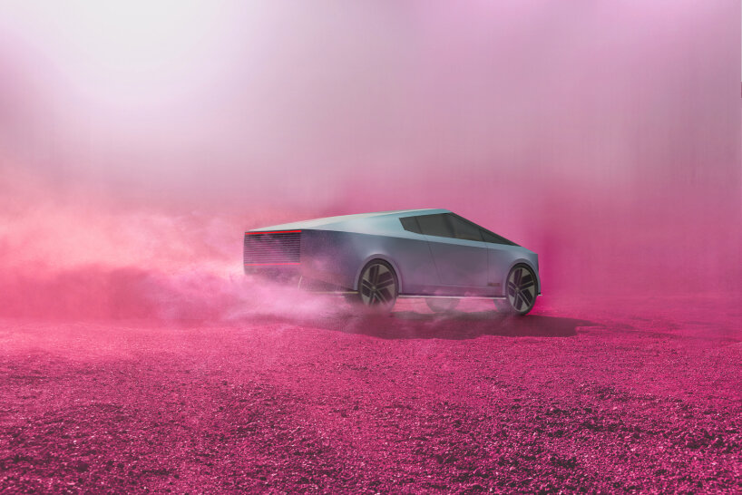 the rear part pulls its design from the modern Jaguar model