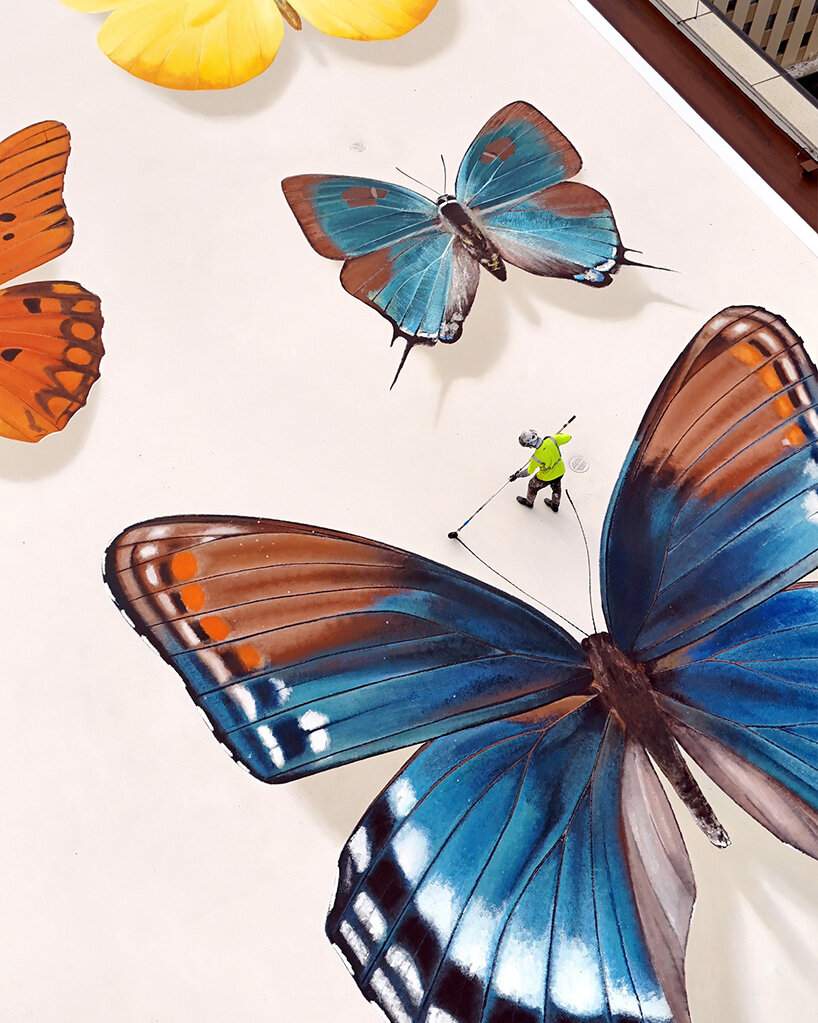 the artwork depicts several species, including the endangered Miami Blue