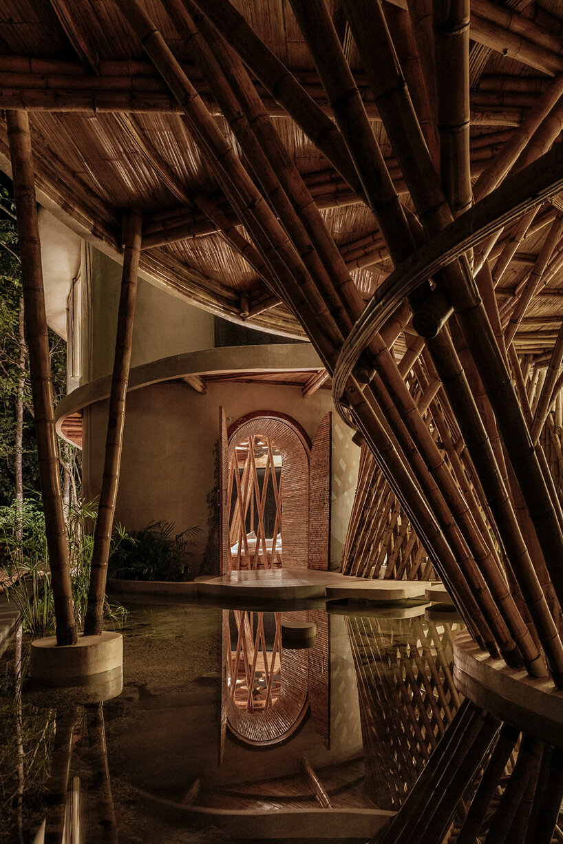 plaster and stone ground the design in its regional context