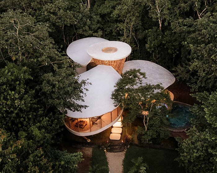 bamboo dome unites petal-like roofs of sustainable villa in mexico's 'awakening sanctuary'