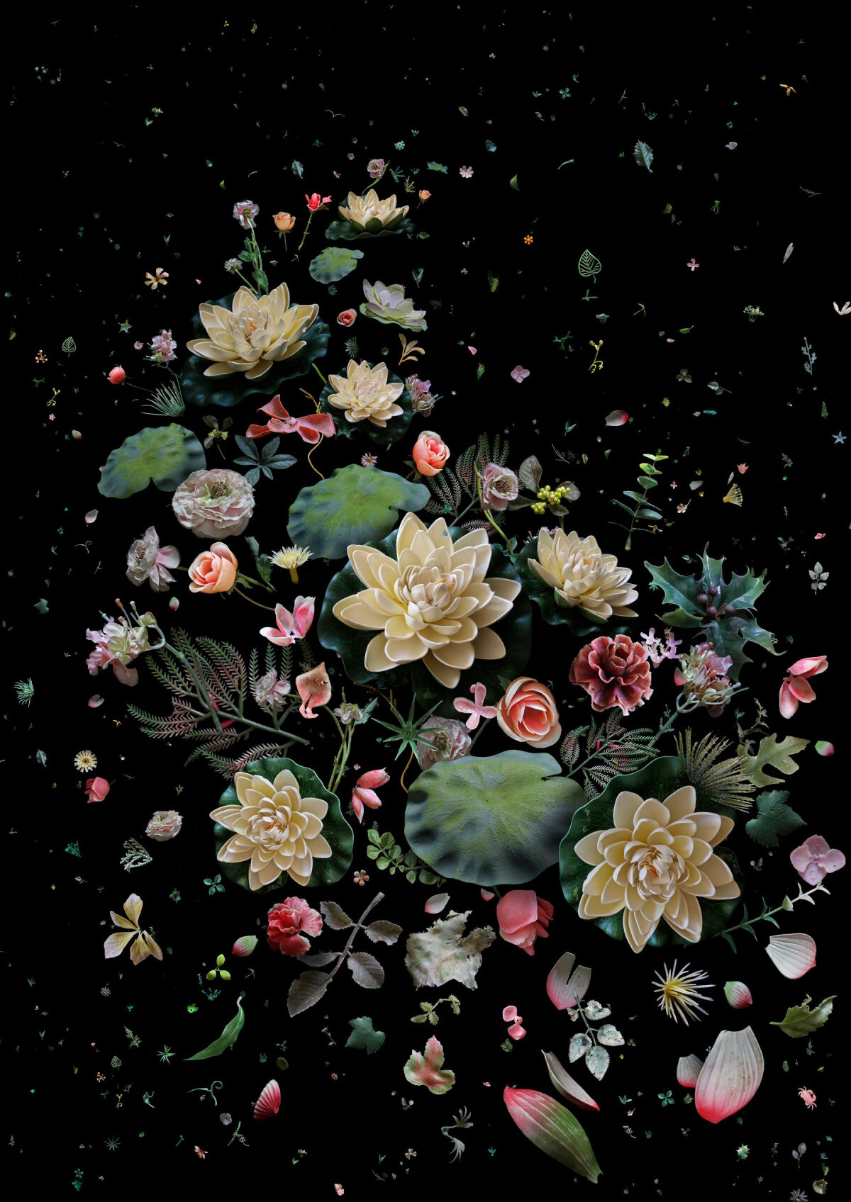 from yinka ilori to miguel chevalier, flower sculptures & digital gardens bloom in london's saatchi gallery