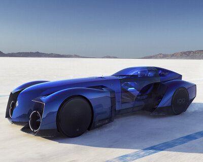 renault filante record 2025 demo car has a hammock driver’s seat made of stretched canvas