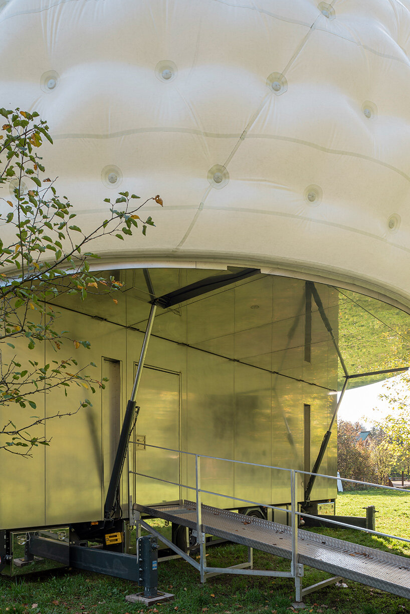 the lightweight, sustainable structure features a transformable design