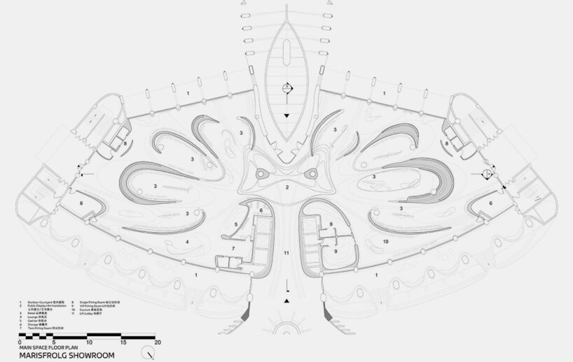 main space floor plan by Zaha Hadid Architects