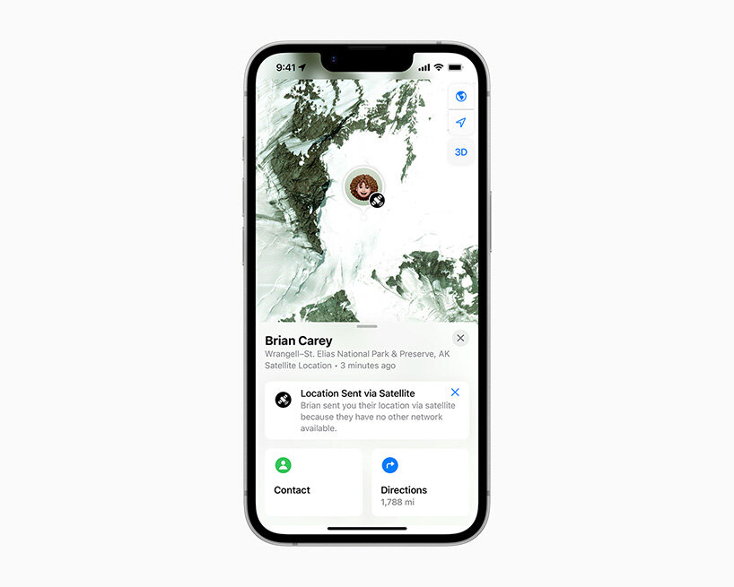 when users want to reassure friends and family of their whereabouts while traveling off the grid, they can open the Find My app and share their location via satellite