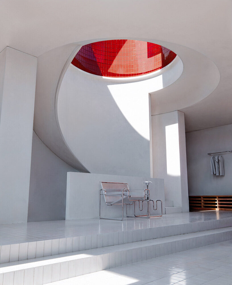 sculptural details continue inside the resort