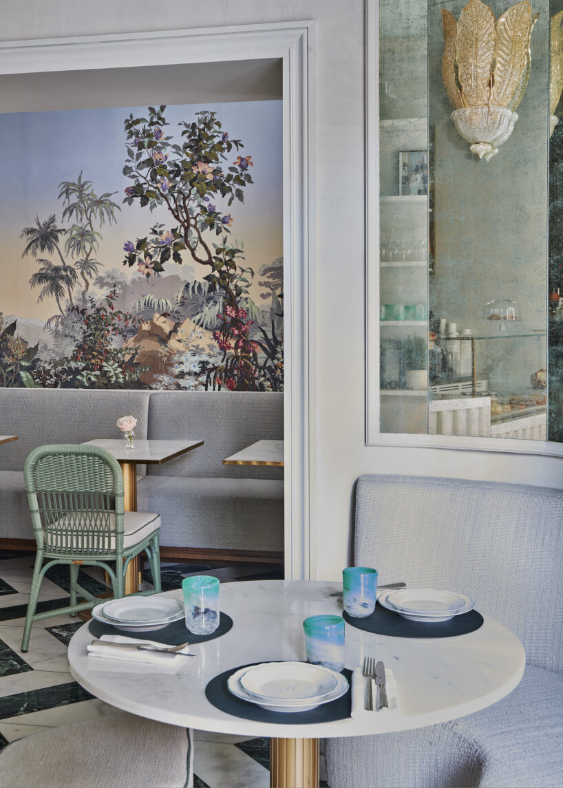 green finishings appear in the deli, which is a recurring color throughout the restaurant series