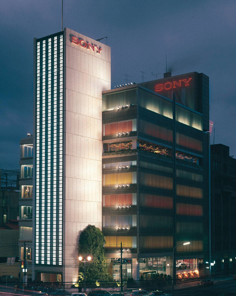 the 1966 Sony Building was originally envisioned by co-founder Akio Morita