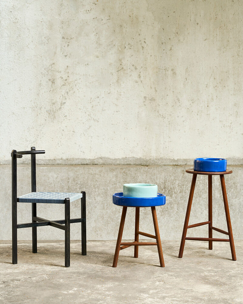 geometric chairs that honor Indian carpentry