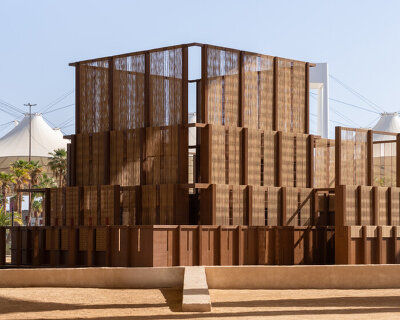 interview: nicolas fayad on weaving palm waste into a prayer space at islamic arts biennale