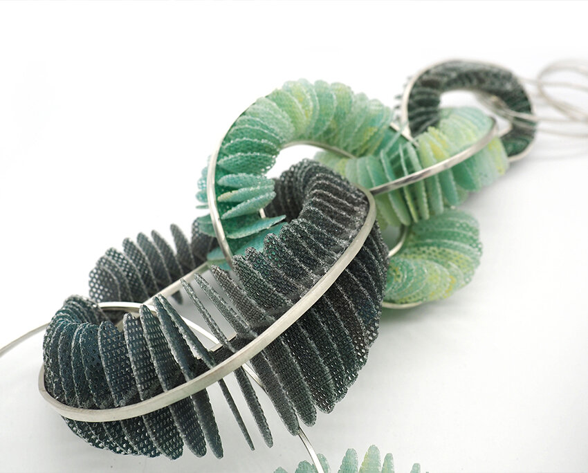 'Sprout' Necklace, 3D Printed TPU (Thermoplastic Polyurethane), Sterling Silver