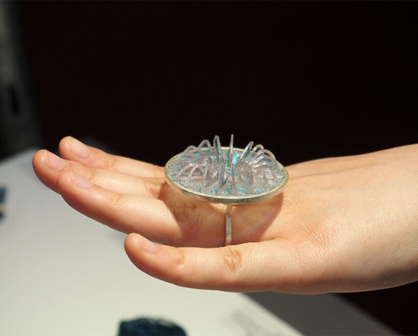 Rings, 3D Printed TPU on Organza (Thermoplastic Polyurethane), Sterling Silver