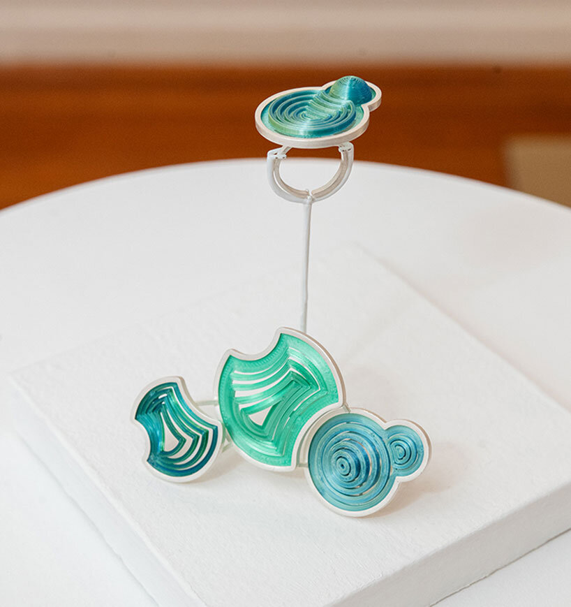 'Dabble' Rings, 3D Printed PLA (Polylactic Acid), Sterling Silver